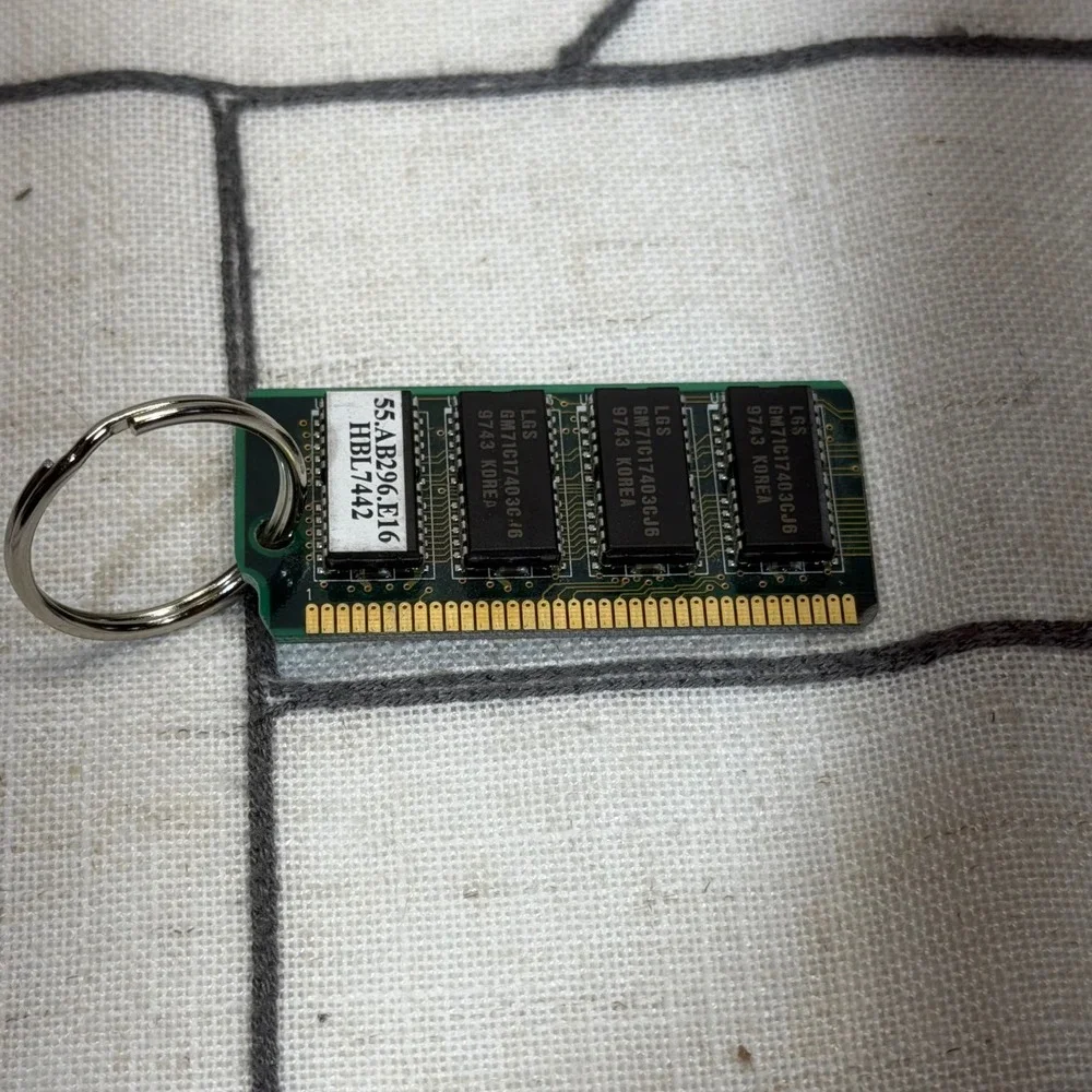 Unbranded RAM Circuit Board Keychain OS Green Vintage Tech Geek Accessory
